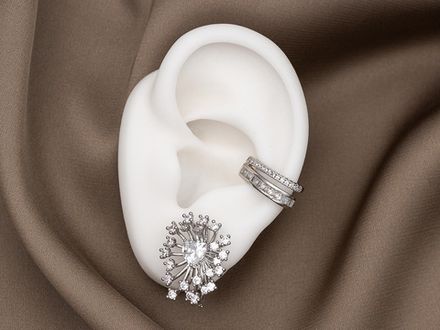 Кафф "Дорожка" со стразами, 6х16мм