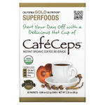 California Gold Nutrition, CafeCeps, сертифицированный органический растворимый кофе с кордицепсом и грибами рейши, 30 пакетиков, 2,2 г (0,08 унции)