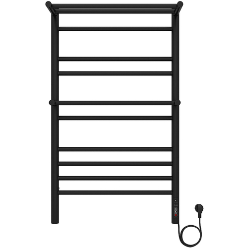 Электрический полотенцесушитель Aquatek Альфа П10 500x900 AQ EL RRP1090BL с полкой Черный муар