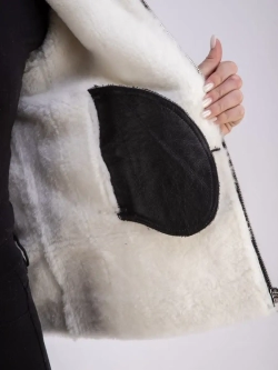 Дубленка женская натуральная короткая с капюшоном Турция