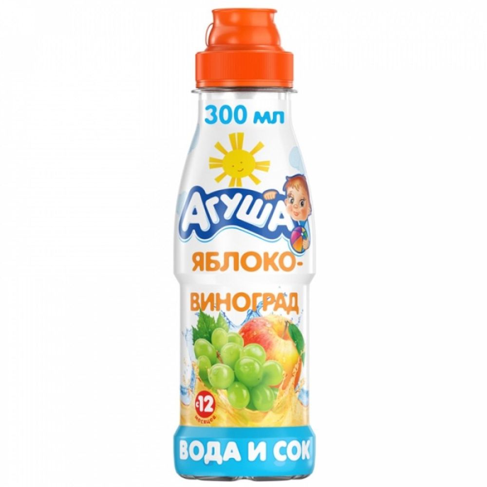 Вода и Сок "Агуша" яблоко виноград 0,3л