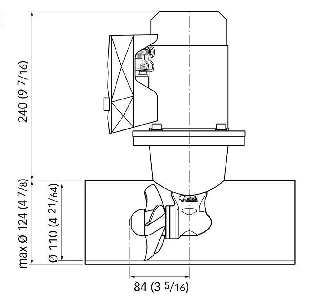 Подруливающее устройство 1,3 кВ, 25 кгс, 12 В, 110 мм (10269685)