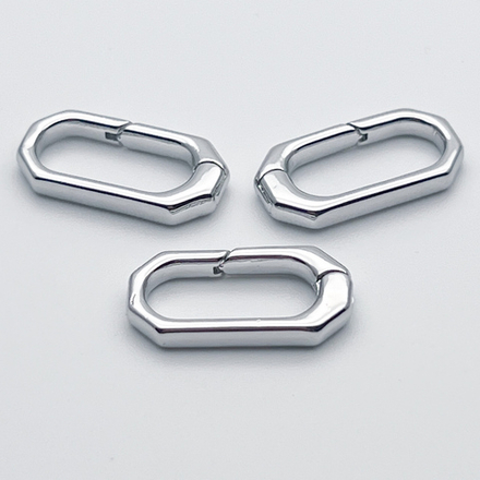 Замок-кольцо, цвет серебро (родий), размер 20*10 мм, цена за 1 шт