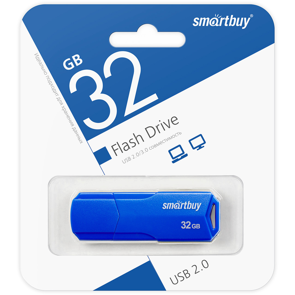 USB карта памяти 32ГБ Smart Buy Clue (синий)
