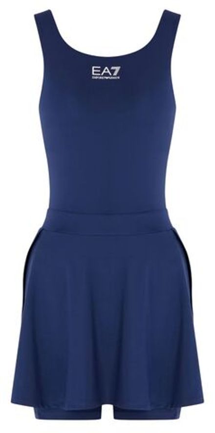 Теннисное платье EA7 Woman Jersey - небесный