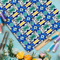 Ткань премиум атлас этническая мозаика