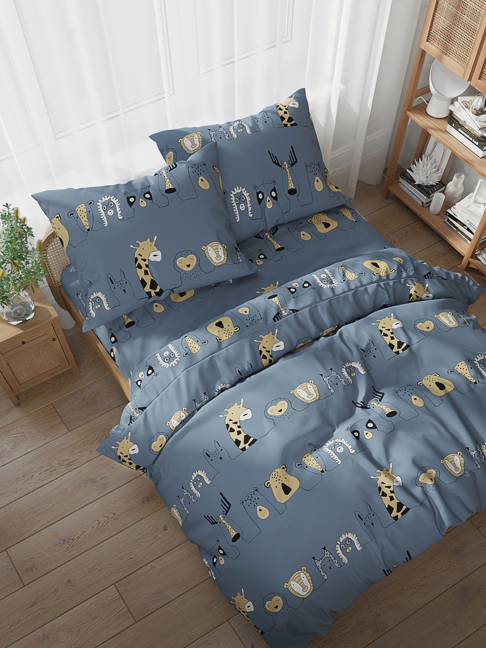 Простынь на резинке перкаль Сказка "Оттава" 160x200 см