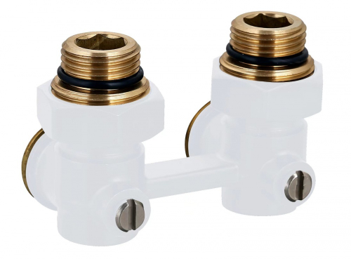 Узел нижнего подключ. рад. 3/4 угловой (БЕЛЫЙ) ViEiR (48/1шт)