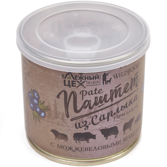 Паштет из мяса Сарлыка с можжевеловыми ягодами ж/б 250г.