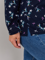 Блузка БЛ-22/синий-веточки