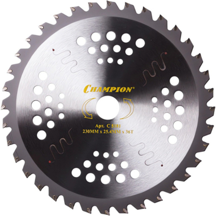 Нож CHAMPION Ninja 36 зубчатый d=230*25,4mm твердосплавные зубцы   C5181