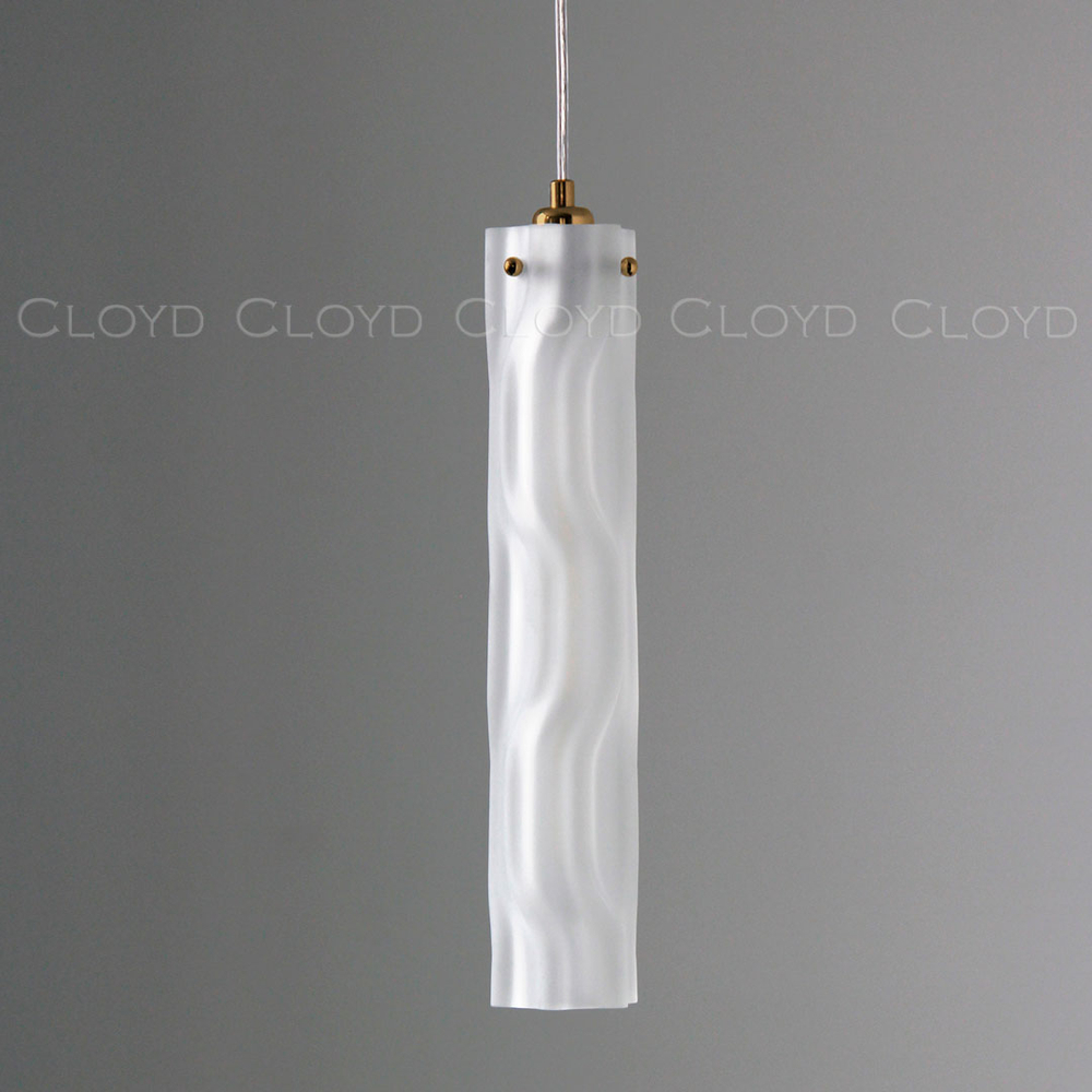 Подвесной светильник Cloyd ICEBERG-A P1 / Ø8 см - латунь - белое матовое стекло (арт.11643)