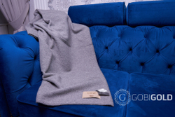 Одеяло тканое из шерсти мериноса LUX (овечья шерсть) ERDENET 150x200 см. - серое