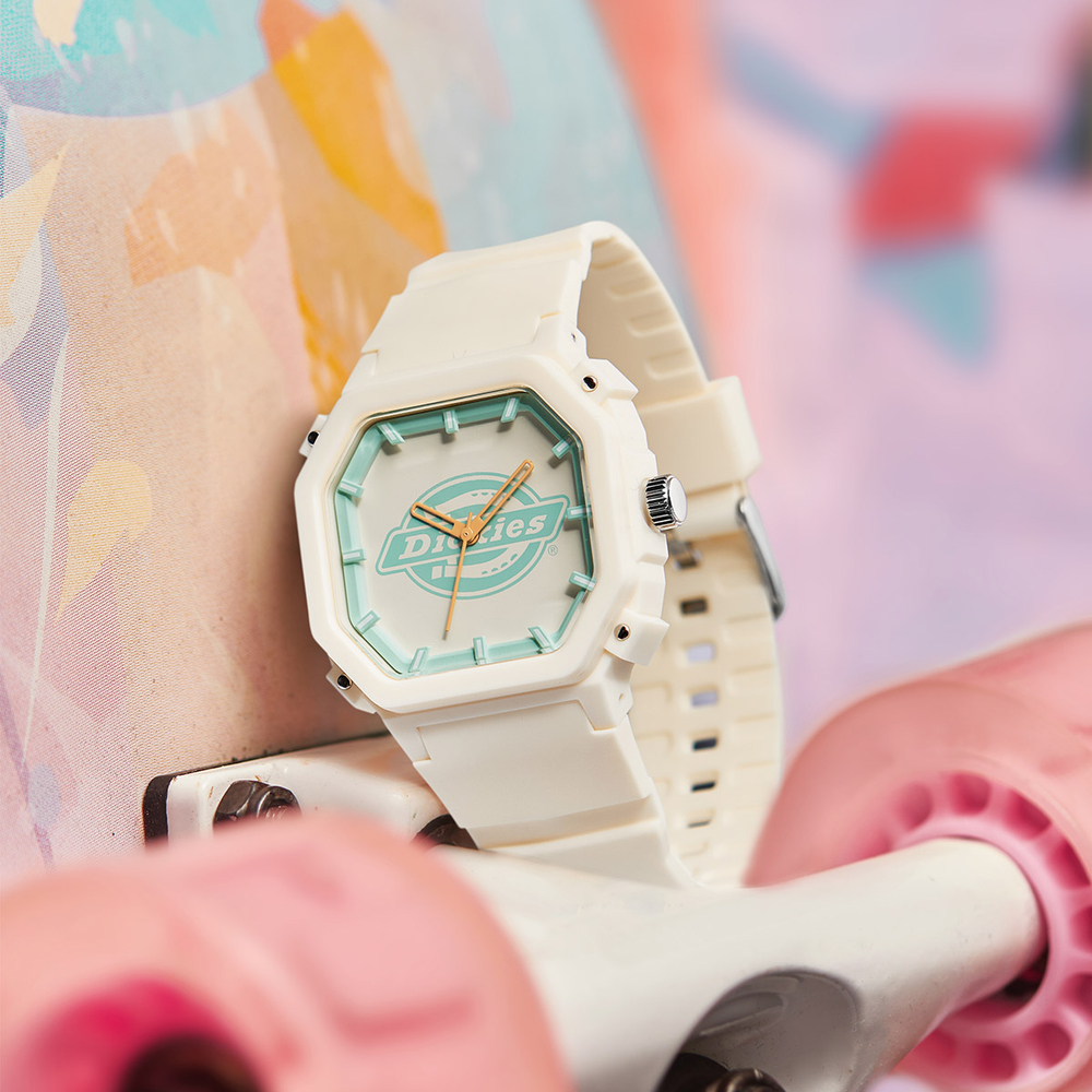 Dickies Wrist Watch Quartz Movement Silicone Strap Black Dial Unisex Couple Sports Watches