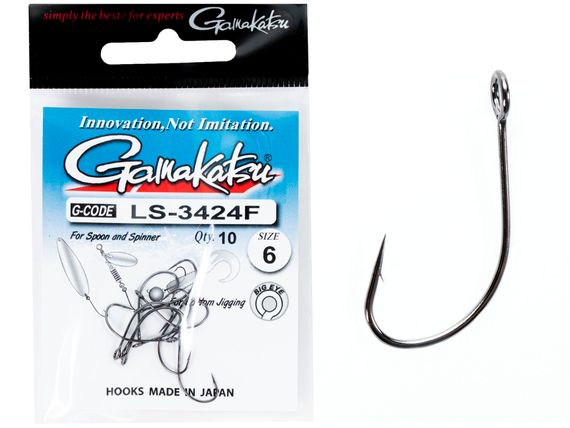 Крючки Gamakatsu LS-3424F NEW LABEL HOOKS BLACK разм. 06 10шт.