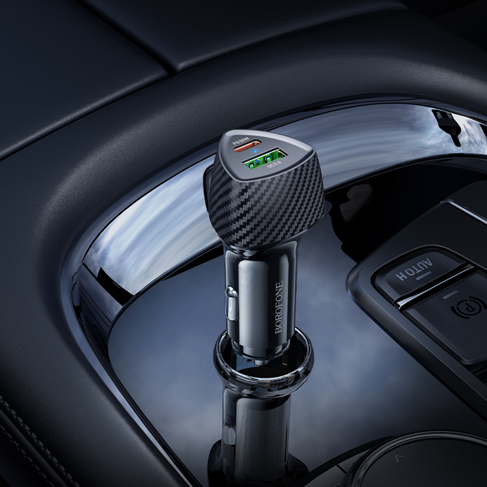 Автомобильный адаптер питания BOROFONE BZ31C PD 30W QC 3.0 (черный)