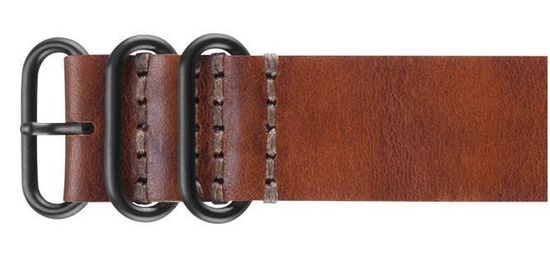 Кожаный коричневый НАТО ремешок для Garmin Fenix 010-12168-21