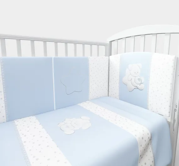 Набор в кровать для новорожденных Lollycottons Maks Bear, Голубой