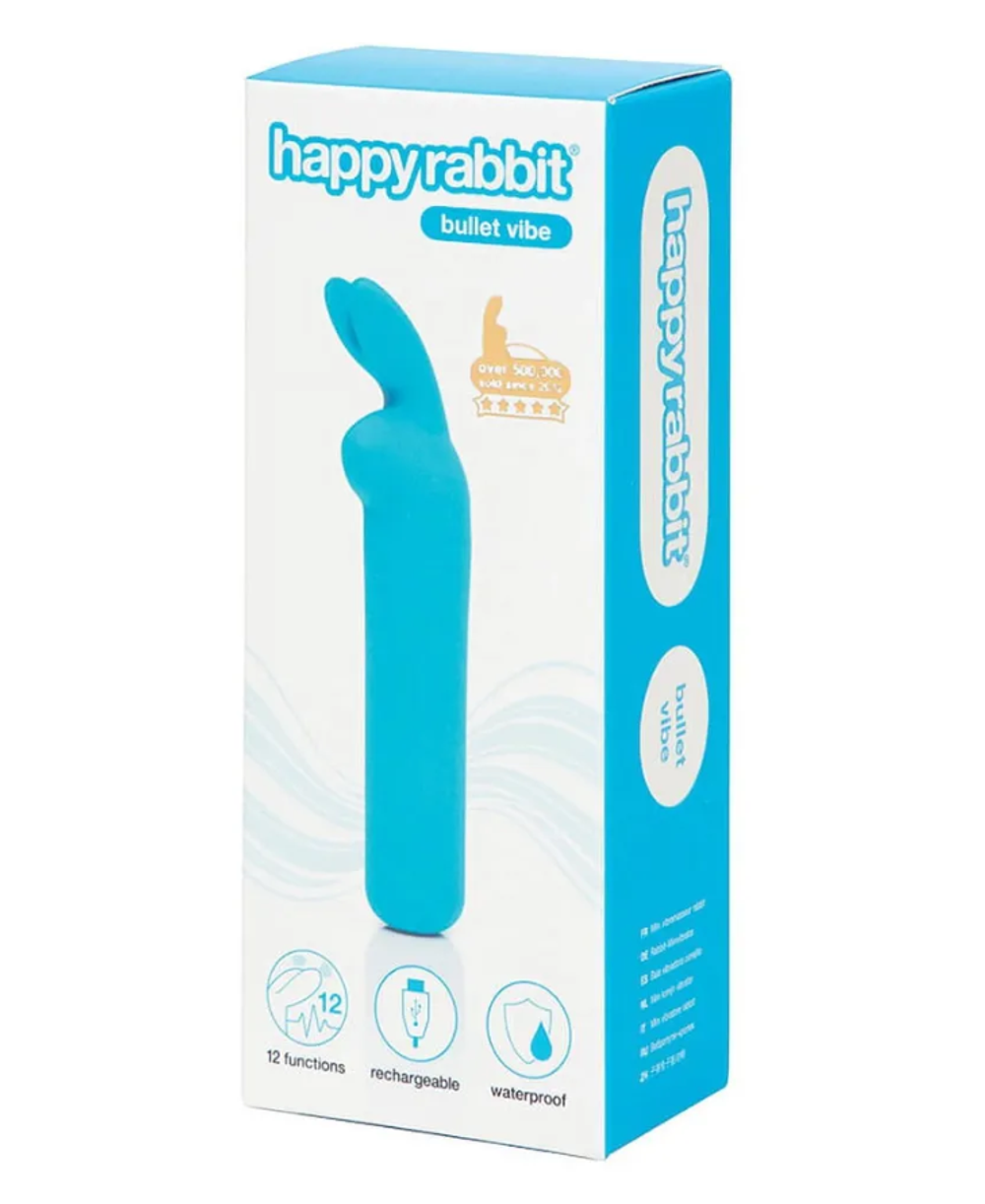 Вибропуля Je Joue "Happy Rabbit", водонепроницаемая, силикон, 11,5 см, голубая