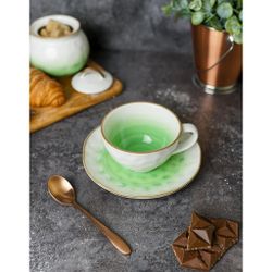 Чайная пара 240 мл d 10 см h5 см зеленая фарфор "The Sun Eco" P.L. Proff Cuisine [1]