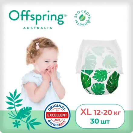 Offspring трусики-подгузники, XL 12-20 кг. 30 шт. расцветка Тропики