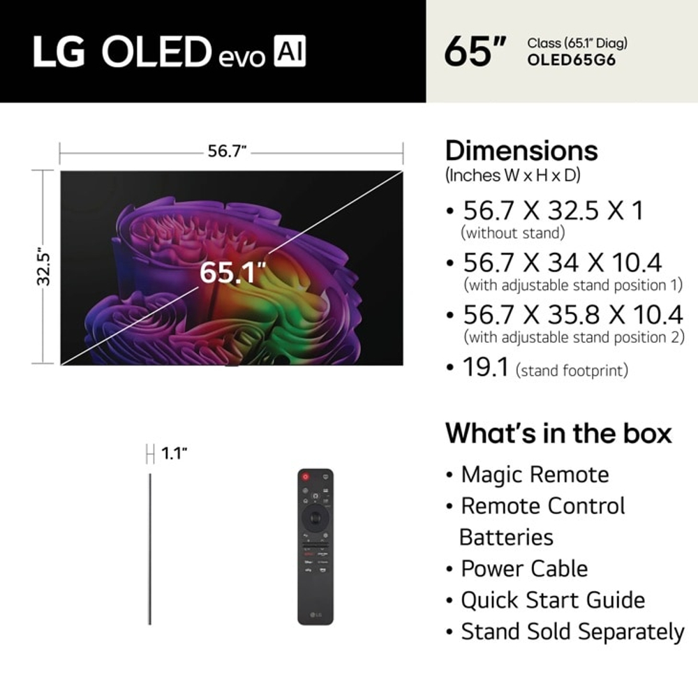 Телевизор LG OLED65G6RLA