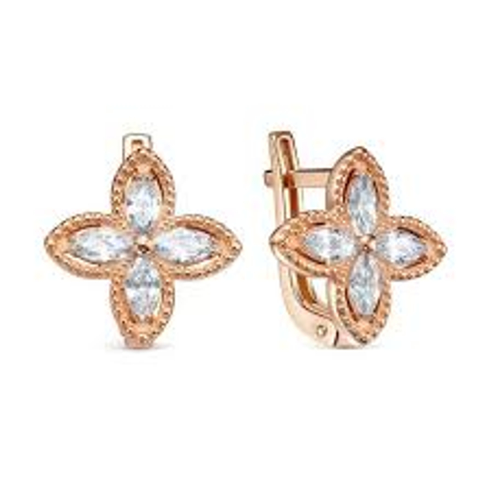 Серьги из золота с фианитами