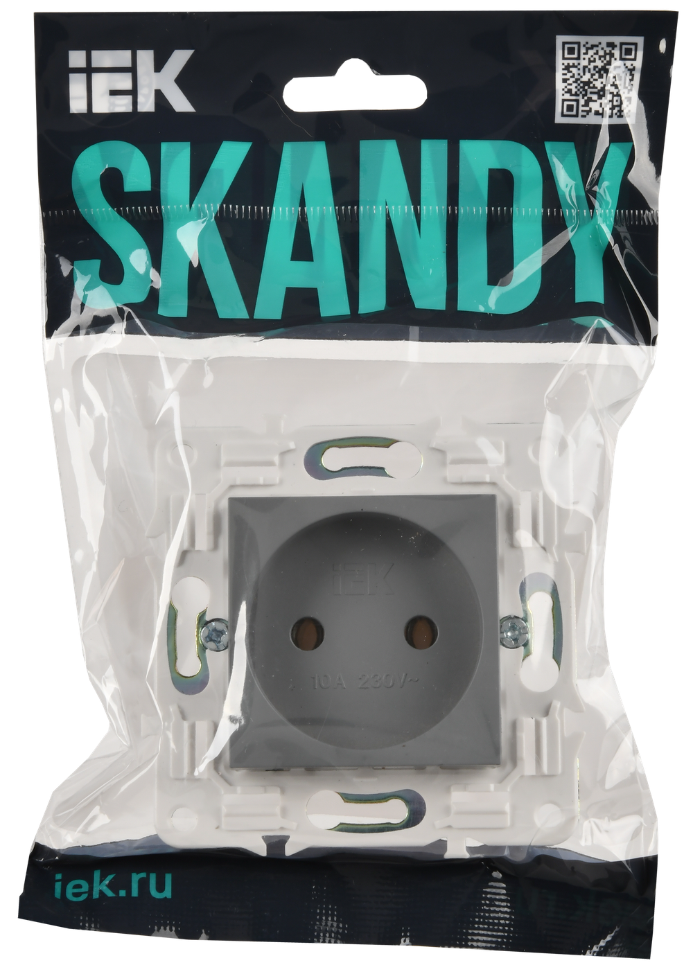 SKANDY Розетка без заземления без защитных шторок 10А SK-R02Gr серый IEK