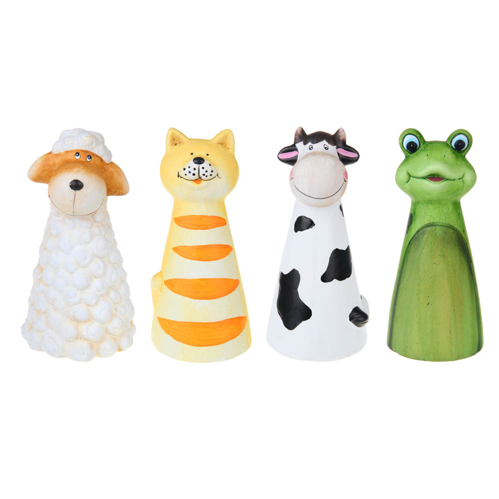 Фигура садовая на штакетник 9*8,5*18,5см "Забавные животные", керамика