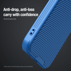Усиленный чехол синего цвета с сдвижной шторкой для камеры от Nillkin для Samsung Galaxy S24 FE, серия CamShield Pro