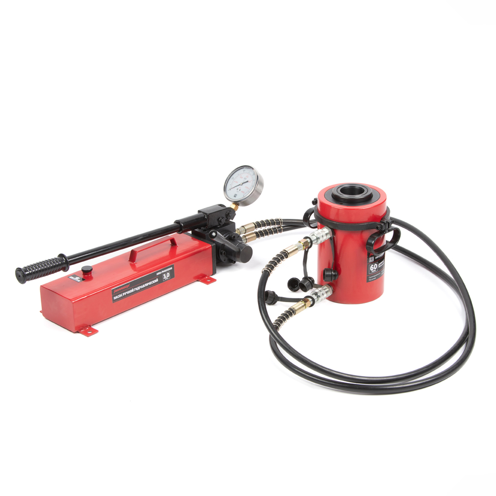 HRH-CY0806100 Гидравлический цилиндр (домкрат) с полым штоком, двухполостной 60 т, ход 100 мм