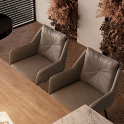 Стул Allar, экокожа, рогожка, серый