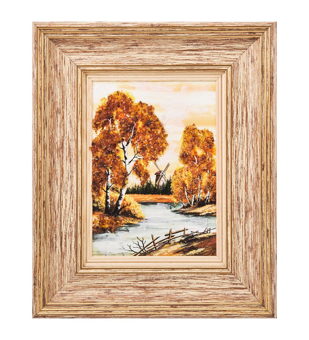 AMB-03/41 Картина «Красота природы» (с янтарной крошкой) H-32см