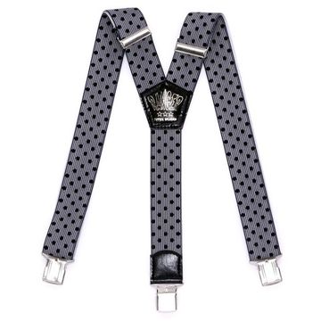 Подтяжки Горох черный полоска серая