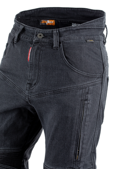 Мотоджинсы Starks SAVAGE 38 , муж., Slim fit, Cordura Denim стрейч, Чёрный, Rinsed wash