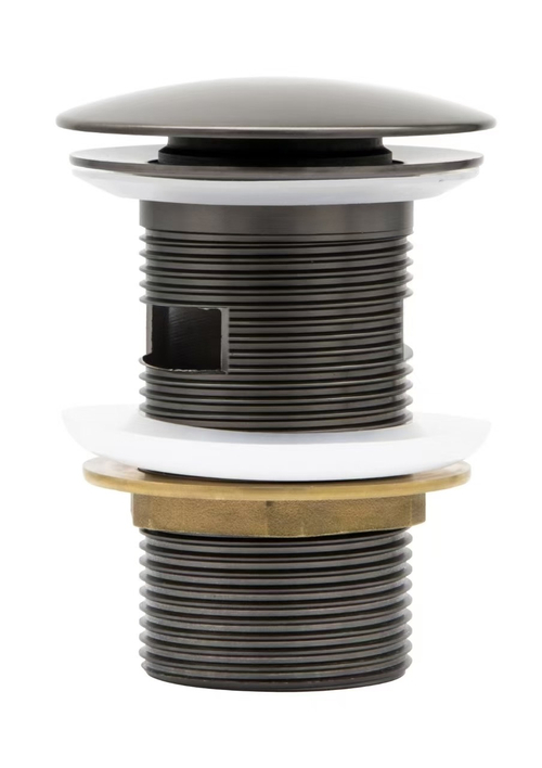 Донный клапан Cezares CZR-SAT-GM для раковин с переливом, оружейная сталь