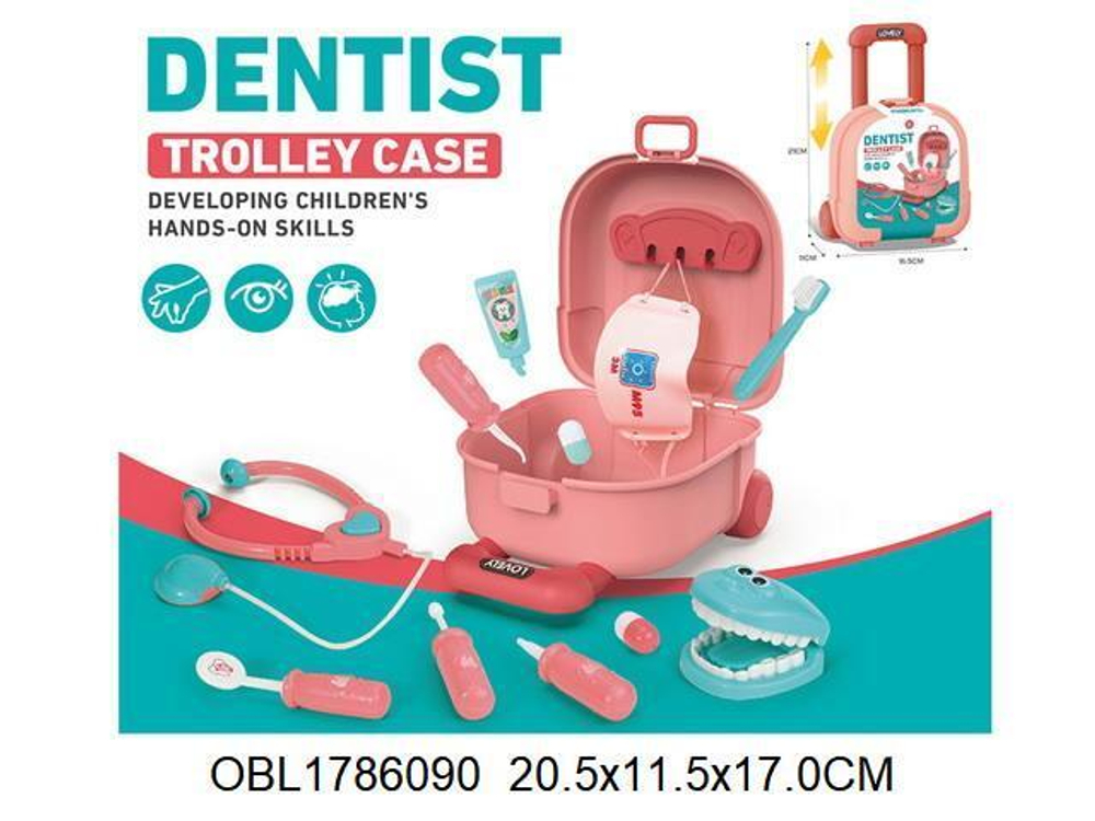 Набор доктора, чемодан на колесах с ручкой, 616-184