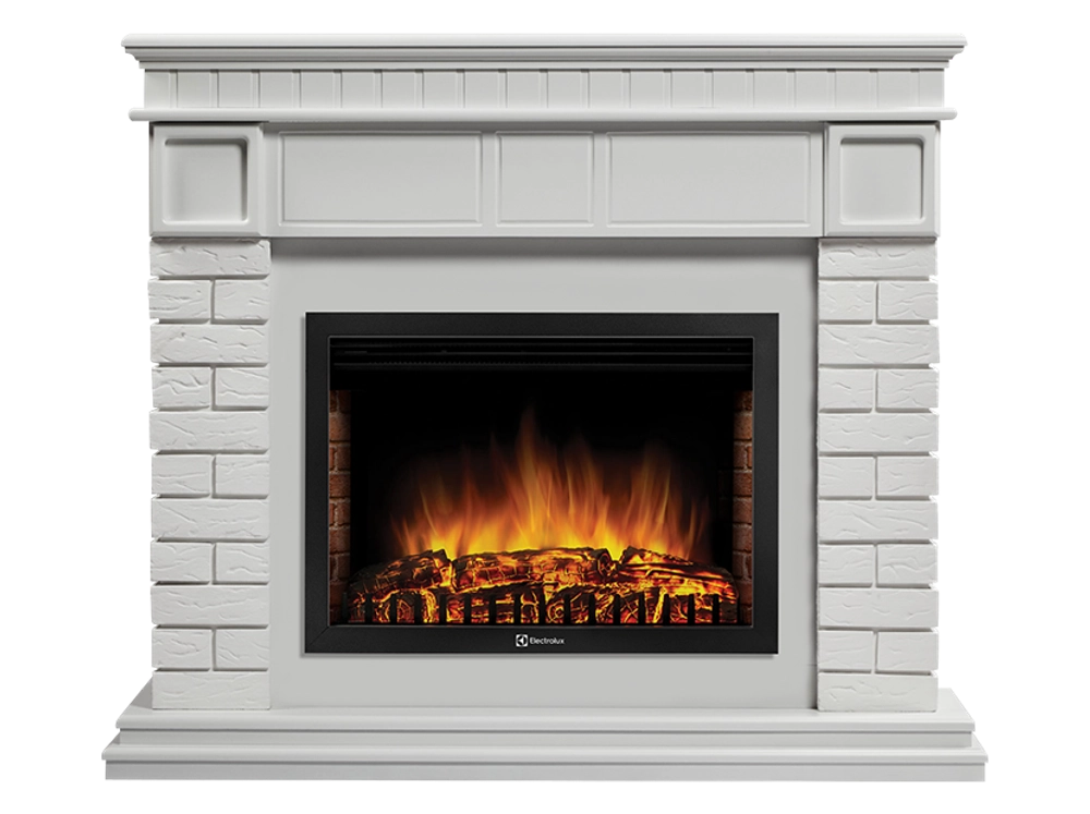 Портал Firelight Bricks 25 камень белый, белая эмаль