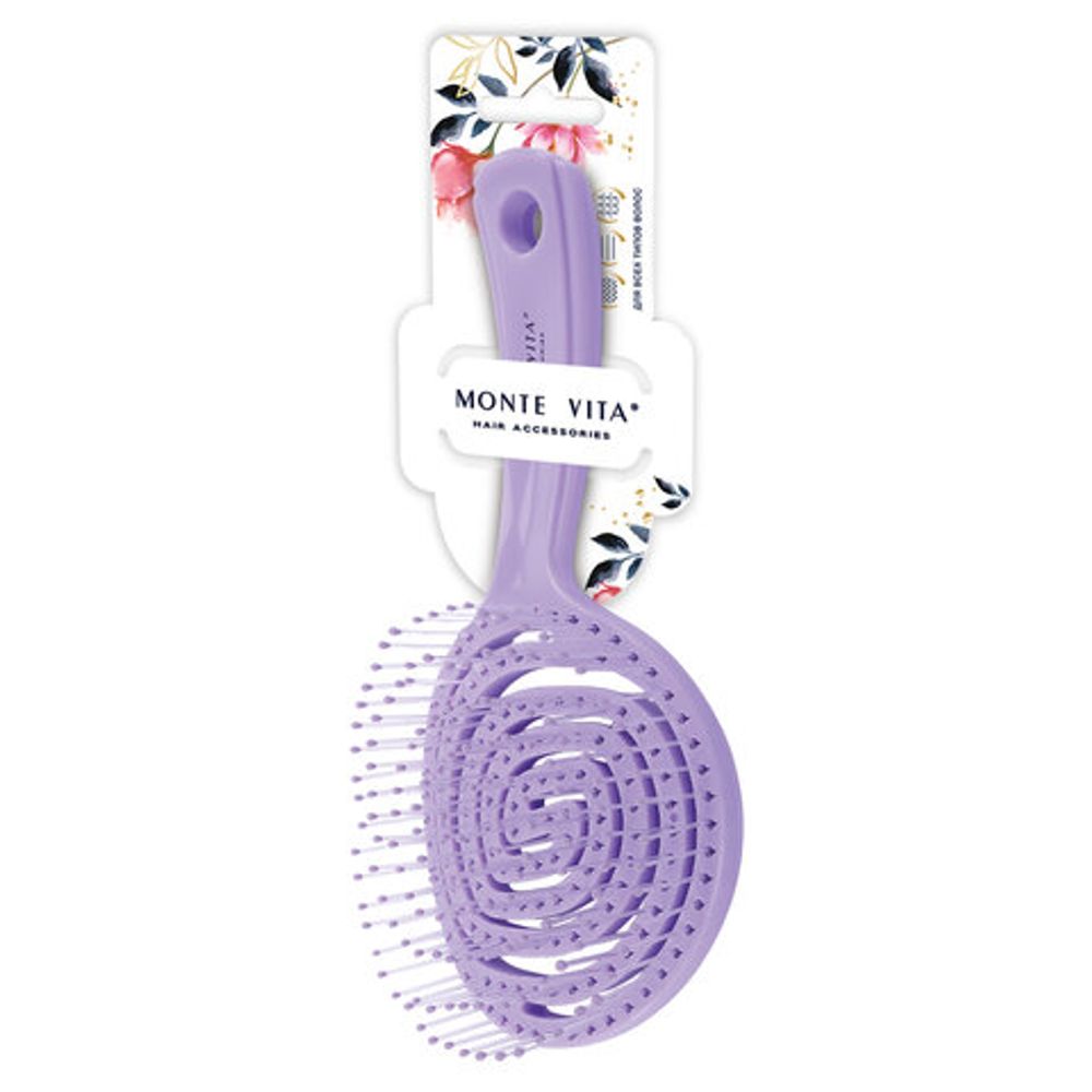 Расческа для волос массажная 17,5х8 см, цвета АССОРТИ, MONTE VITA (МОНТЕ ВИТА), 457423