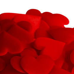 Наполнитель для подарков, 3см, "Red hearts", MESHU, 100шт., красный MS_65912