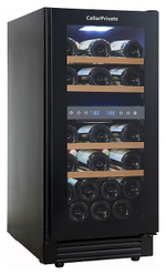 Винный шкаф Cellar Private CP027-2TBH черная дверь со скрытой рукояткой
