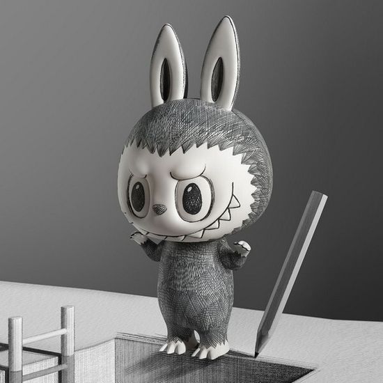 Коллекционная фигурка POPMART MEGA LABUBU 400% Sketch