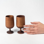 Набор деревянных бокалов (фужеров) из дерева Сибирский кедр