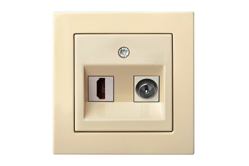 Розетка HDMI и TV для Передачи Данных Бежевая LIREGUS EPSILON