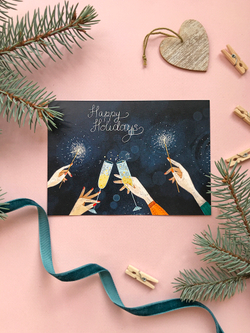 Открытка "Happy Holidays"   10 × 15 см