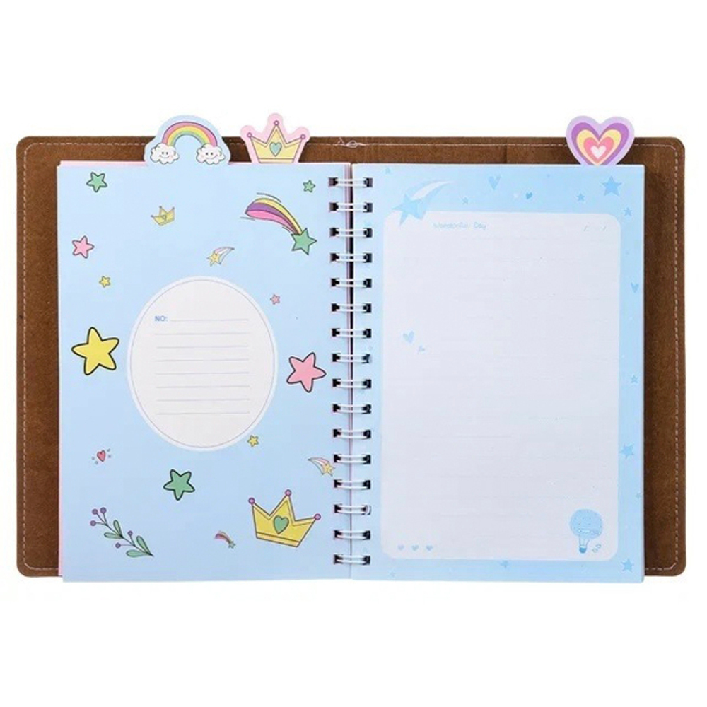 Ежедневник Basir, формат А5, серия "Сердечко", переплет из кожзама, 22*16 см, 75 листов, 4 цвета ассорти