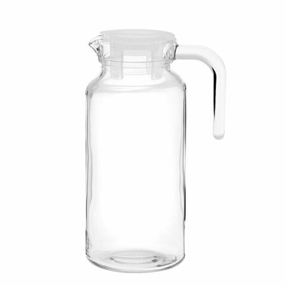 Кувшин прозрачный с крышкой, объем 1300 мл, стекло, PASABAHCE "БЕЙЗИК", фирменная подарочная упаковка, 43964