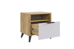 Тумба прикроватная Адам (Дуб крафт золотой/Белое дерево)