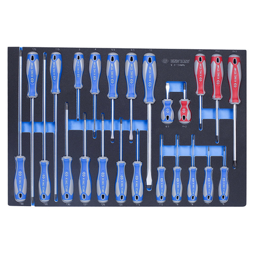 KING TONY (9-31124MRV) Набор отверток, ложемент, 24 предмета