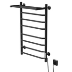Полотенцесушитель MIXLINE MIRA  80х50 (таймер, 403Вт, 7 перекладин + ПОЛКА) электрический ЧЕРНЫЙ